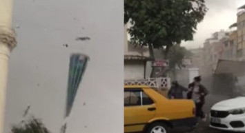 Aydın’da Fırtına Minareyi Yıktı Geçti! Vatandaşlar Kıl Payı Kurtuldular