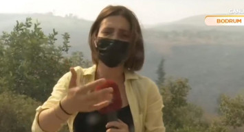 Bodrum'da Yanan Bölgeden Haber Sunan Muhabir Gözyaşlarını Tutamadı