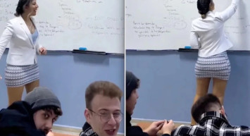 Bu bir skandal! Ultra mini eteğiyle ders anlatan KPSS öğretmeni tepkilerin odağında