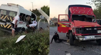 Çatalca'da feci kaza:  2’i ağır 8 kişi yaralandı!