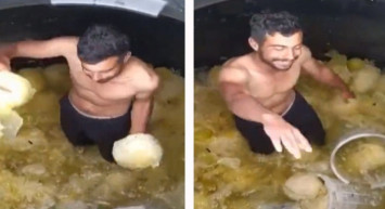 Fabrika Çalışanı Turşu Tankına Çıplak Ayaklarıyla Girip Oyun Oynadı