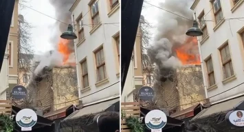 Ortaköy’de panik: Restoranda yangın çıktı, tüm bina hasar aldı! O anlar kameraya yansıdı