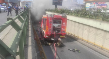 Ümraniye’de korku dolu anlar: İETT otobüsü alev aldı