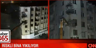 Riskli Binanın Yıkım İşlemi Başladı