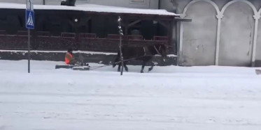 Atlı Kar Küreme Aracı Kamerada