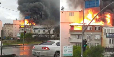 Avcılar'da Bir Binanın Çatışında Yangın Paniği