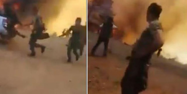 Azerbaycan'dan Gelen İtfaiyeciler Alevlerin İçinde Kaldı