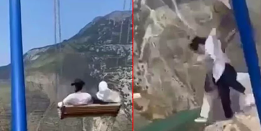 Binlerce Metre Yükseklikte Salıncakta Sallanırken Bir Anda Uçuruma Düştüler!