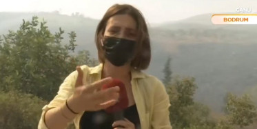 Bodrum'da Yanan Bölgeden Haber Sunan Muhabir Gözyaşlarını Tutamadı