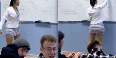 Bu bir skandal! Ultra mini eteğiyle ders anlatan KPSS öğretmeni tepkilerin odağında