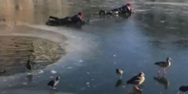 Buz Tutan Gölette Paten Kaymaya Kalkışınca Olanlar Oldu