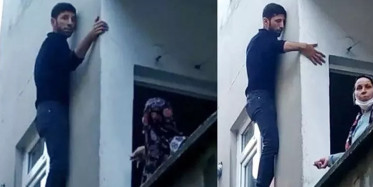 İstanbul’da Camda Asılı Kalan Hırsız Dakikalarca Ev Sahiplerine Yalvardı