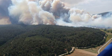 Çanakkale'deki Orman Yangını Görüntülendi