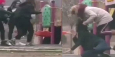 Karabük'te Parkta Tekme Tokat Kız Kavgası