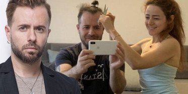 Emre Aydın Saçlarını Eşi Eda Köksal’a Kestirdi