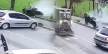 İstanbul'da Motosiklet Havaya Uçtu