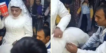 Gelinin Elinde Maşrapa İle Damadın Etrafında Dans Etti