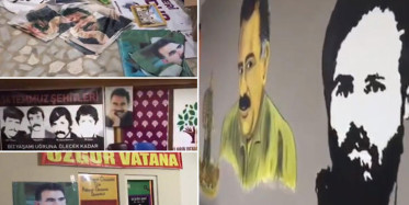 HDP Binasında Öcalan'ın Posterleri