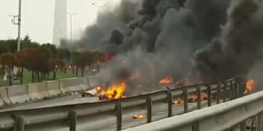 İstanbul'da Helikopter Düştü İlk Görüntüler Dehşet!