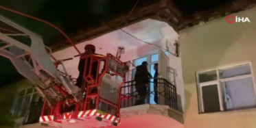 Hırsızlık operasyonu itfaiye merdiveniyle sonlandı: Polis ve hırsız mahsur kaldı!