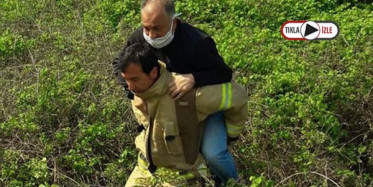 Beylikdüzü'nde Dikenli Çalılıkta Mahsur Kalan Kişiye İtfaiye Yardımı 