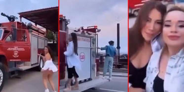 İtfaiye Aracındaki Kadınların Görüntüleri Herkesi Şaşkına Çevirdi!