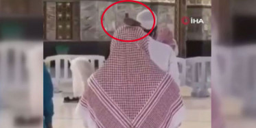 Kabe’de Sevimli Güvercin Namaz Kılan Kişinin Başından Ayrılmadı