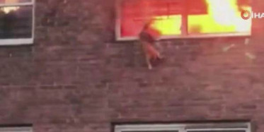 Alevler Arasında Kalan Kedi, Pencereden Atlayıp Kurtuldu
