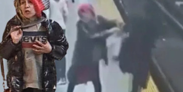 Metro istasyonunda akıllara durgunluk veren anlar! Durduk yere kadını raylara itti