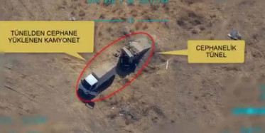 Milli Savunma Bakanlığı Terör örgütü YPG/PKK'nın Kamyonunun Vurulma Anını Paylaştı
