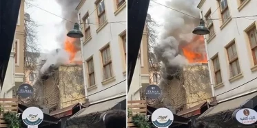 Ortaköy’de panik: Restoranda yangın çıktı, tüm bina hasar aldı! O anlar kameraya yansıdı