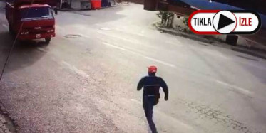 Freni Boşalan Kamyonunun Peşinden Koştu! O Anlar Kamerada