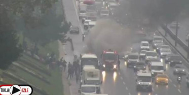 Yolcu Otobüsü Alevler İçinde Kaldı