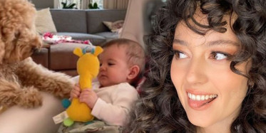 Pelin Akil’in Bebeği Lina ile Köpeği Herkül'ün Oyuncak Savaşı Güldürdü