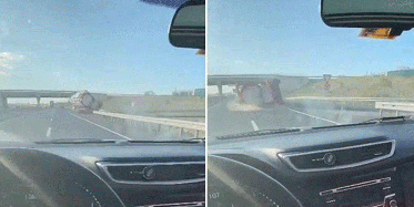 Seyir Halinde Giderken Önünde TIR Devrildi! Çarpmaktan Son Anda Kurtuldu