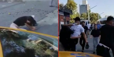 Taksim'de Zabıta Bir Kadına Uçan Tekme Attı