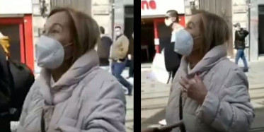 Taksim'in Orta Yerinde Çarşaflı Gençlere Sözlü Saldırı