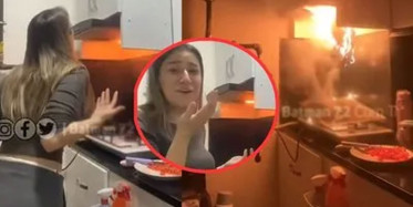 TikTok’a video çekeyim derken mutfağını yaktı: Üfleyerek söndürmeye çalıştı!