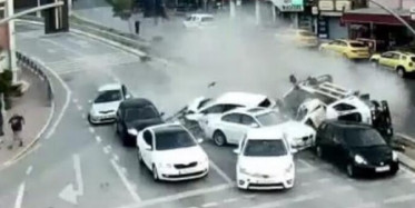 Freni Patlayan Vinç 4 Otomobili Böyle Biçti! 