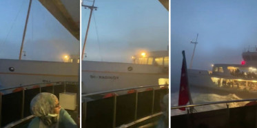 Yoğun Sis İstanbul Boğazı’nda Faciaya Neden Oluyordu: Vapur ile Motor Çarpışmaktan Son Anda Kurtuldu